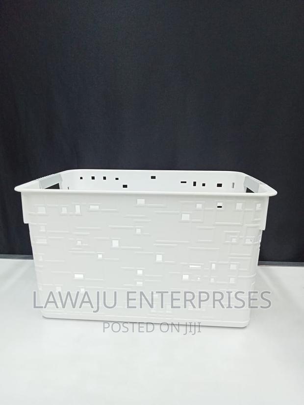 White Large Plastic Storage Basket