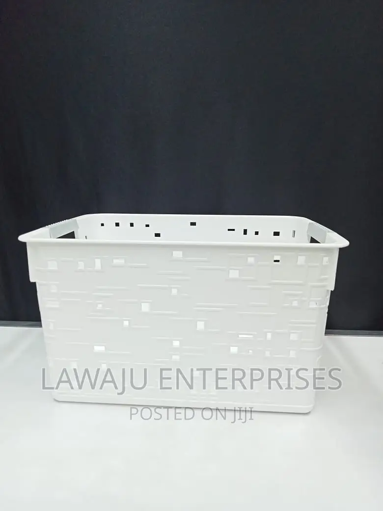 White Large Plastic Storage Basket