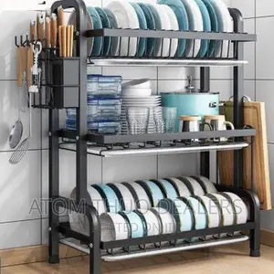 New 3 Layer Dish Rack Black in Colour