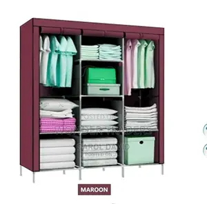 3 Colomn Wardrobe Winered