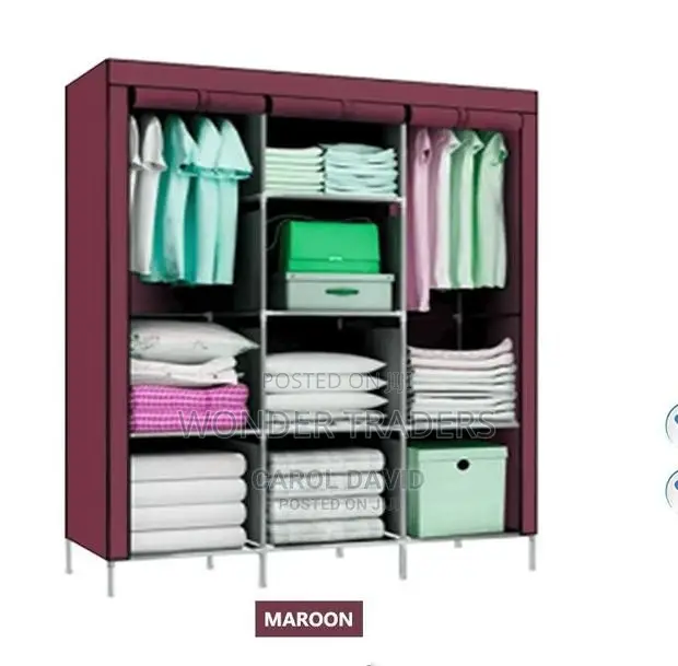 3 Colomn Wardrobe Winered