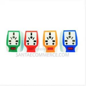 Fused Socket Colored Multiplug Travel Adaptor
