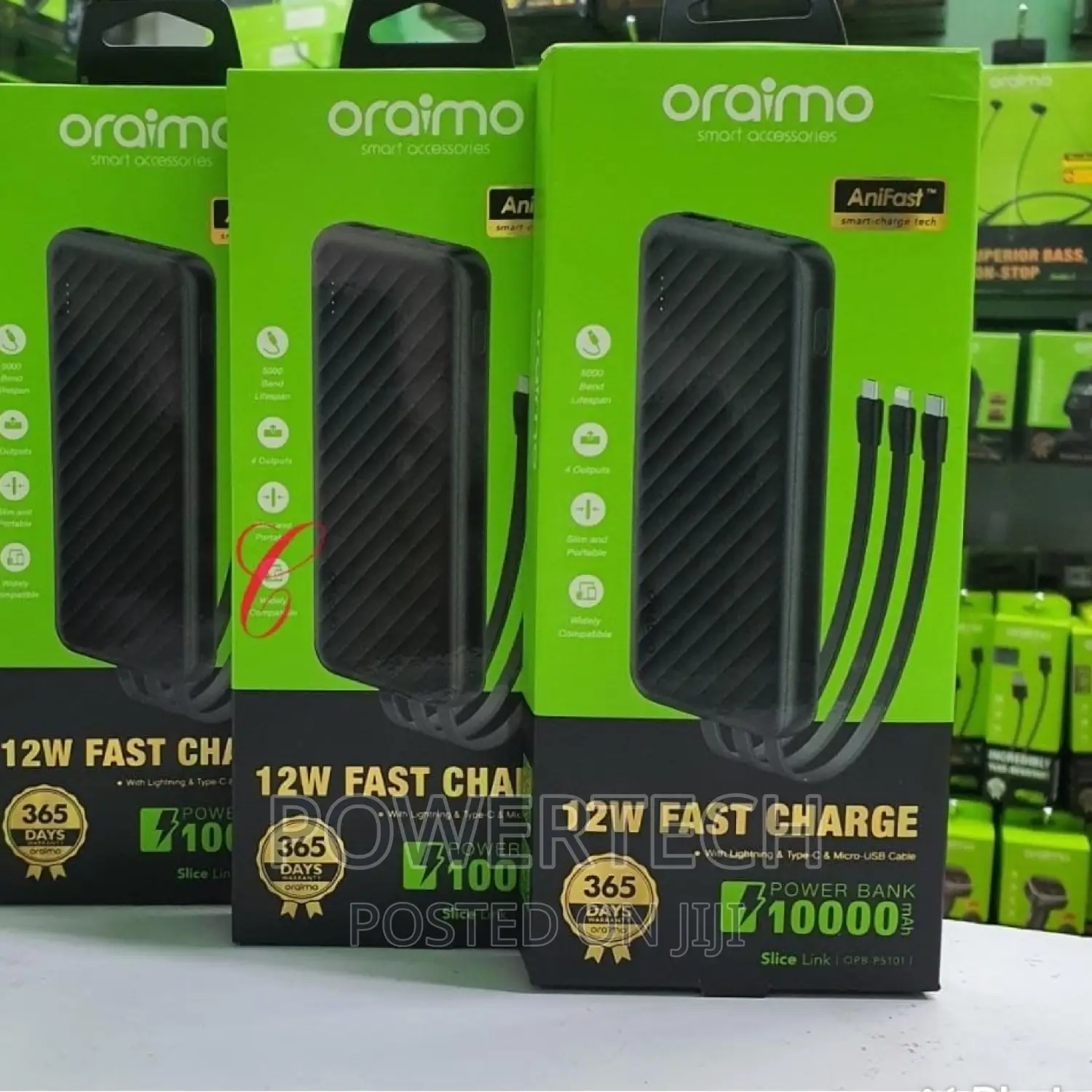 Oraimo Power Bank 10000mah,Black;
