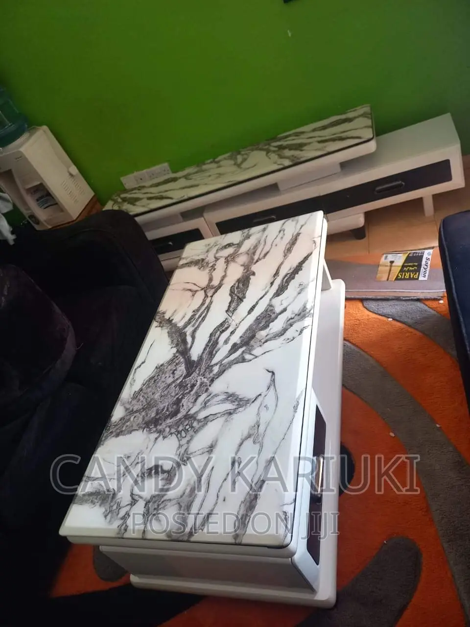 Elegant Matching Pure Marble Coffee Table Plus Tv Stand