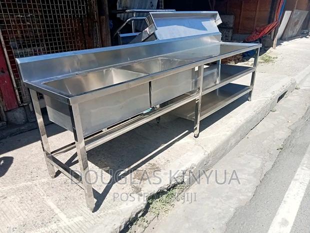 Stainless Steel Double Bowl Deep Washing Sink. - main view