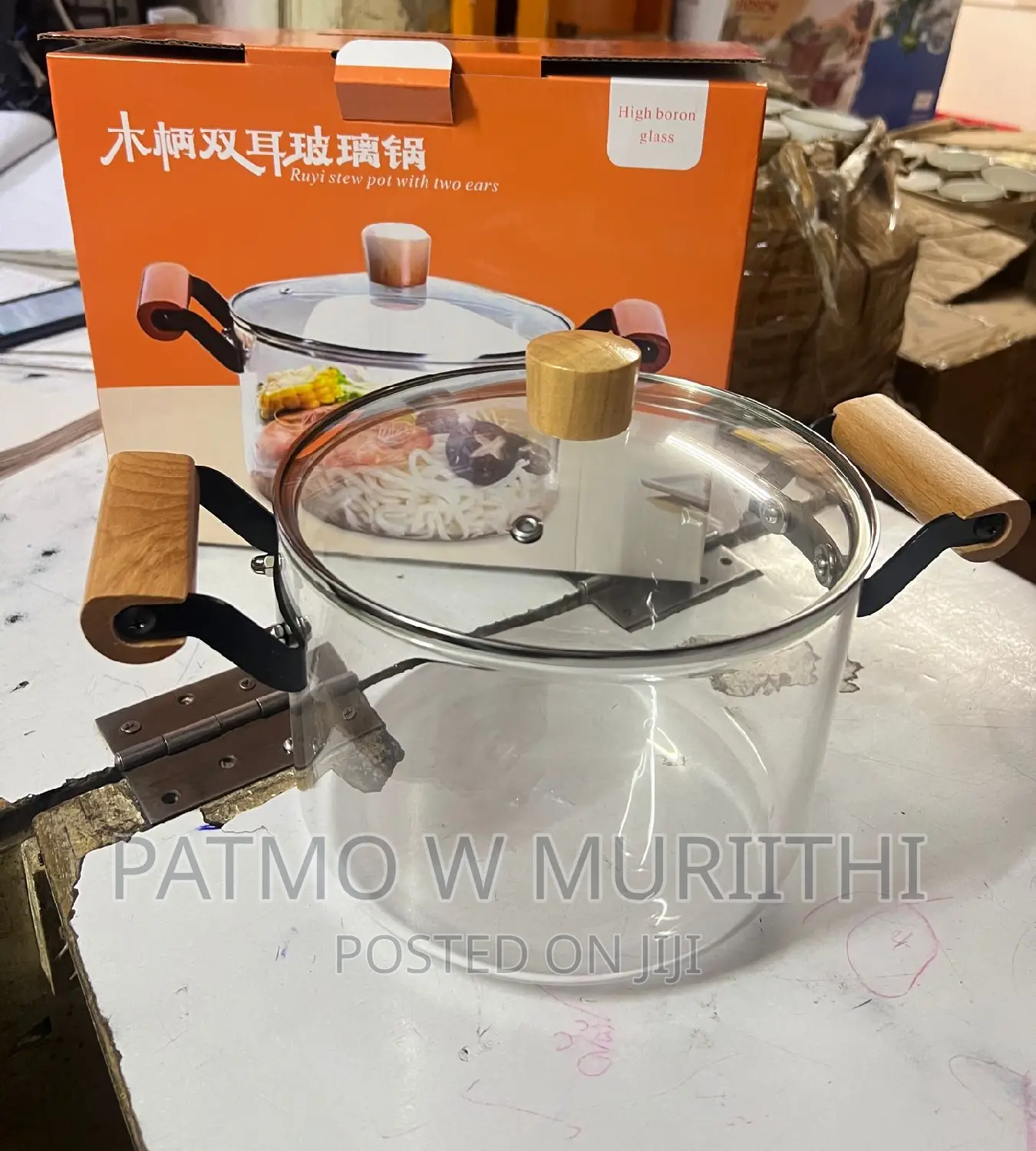 Cookware-Glass Borosilicate Cooking Pot 4.5l