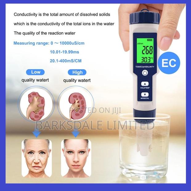 5 in 1 TDS Ec Ph Salinity Temp Water Quality Tester Meter - thumbnail 4