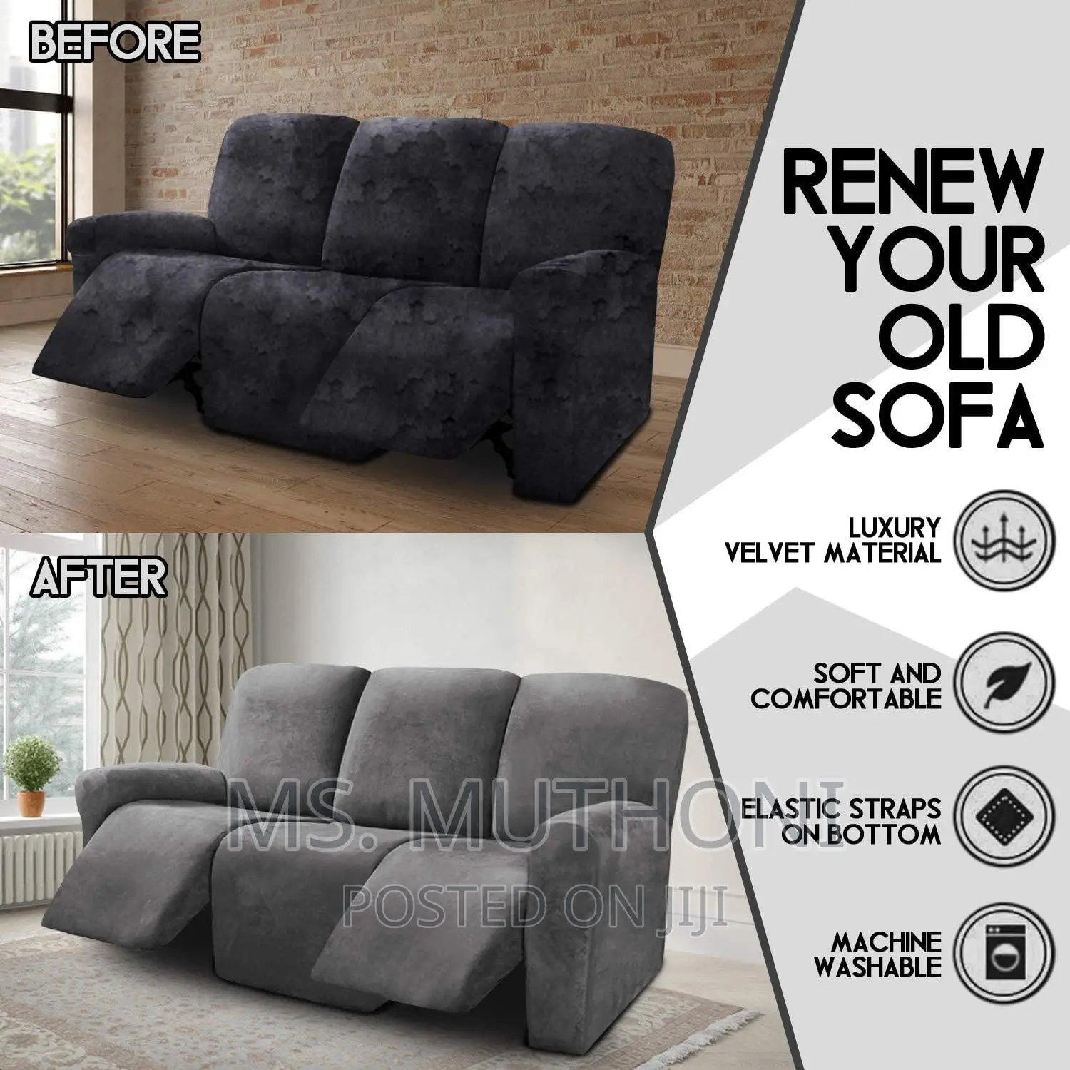 Recliner Velvet Seat Covers