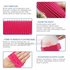 Adjustable Pet Palm Bath Comb Massage Bath Glove For Dog Cat