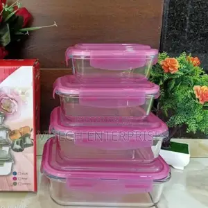 Signature Set of 4 Glass Storage Bowls With Lid