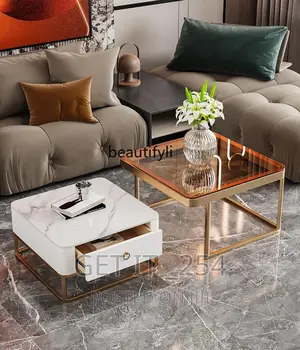 Amira Square Glass Top Nesting Coffee Table Set With Storage