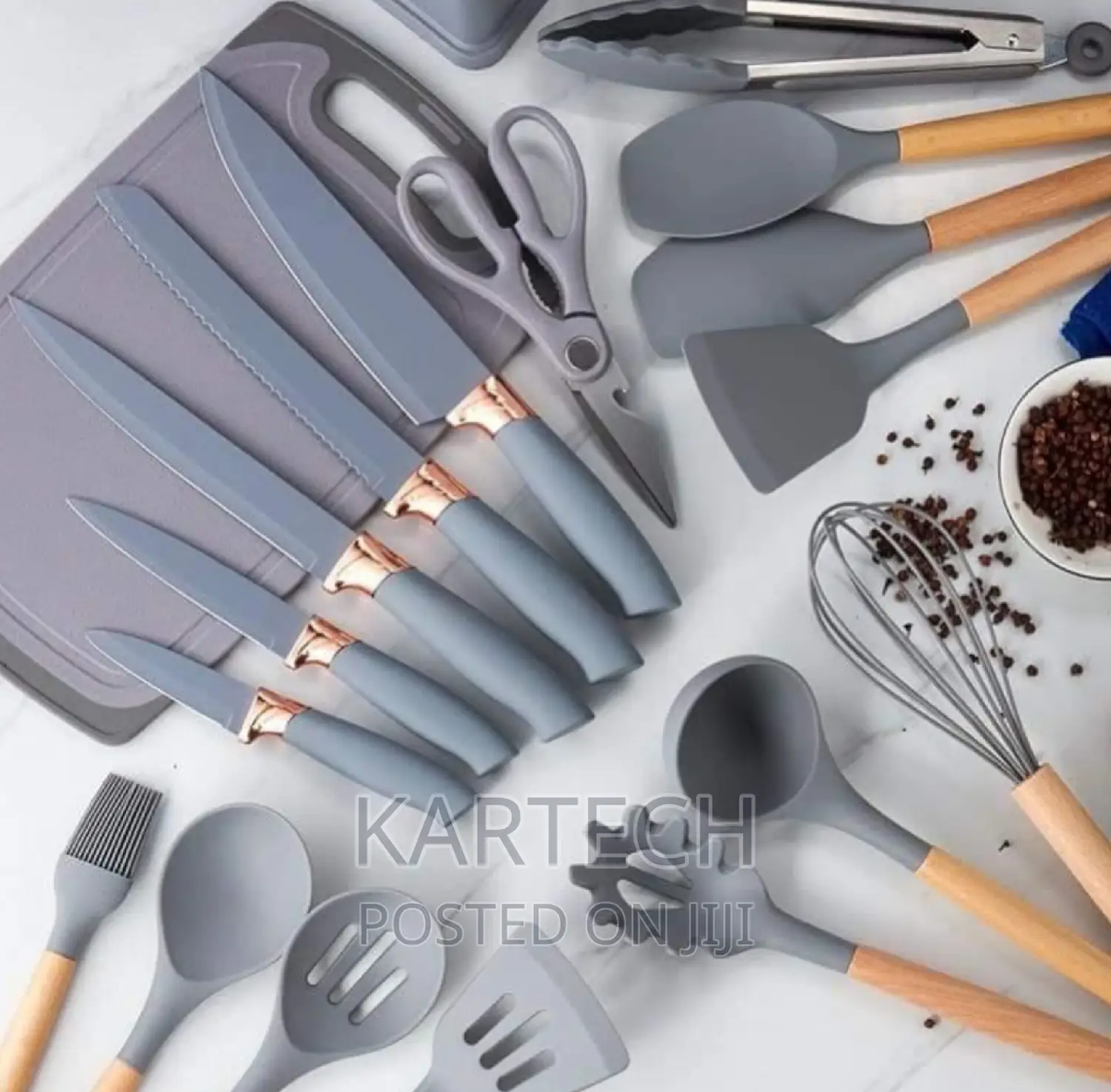 19 PCS Silicone Spoon Grey