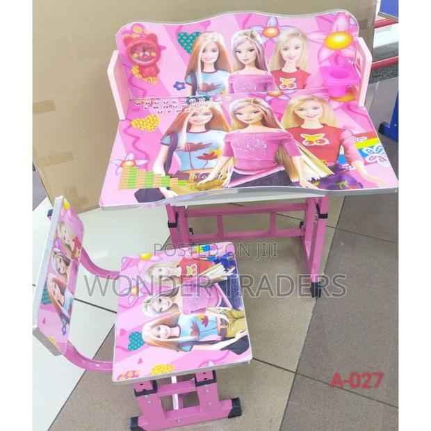 Pink Kids Study Desk Table; - main view