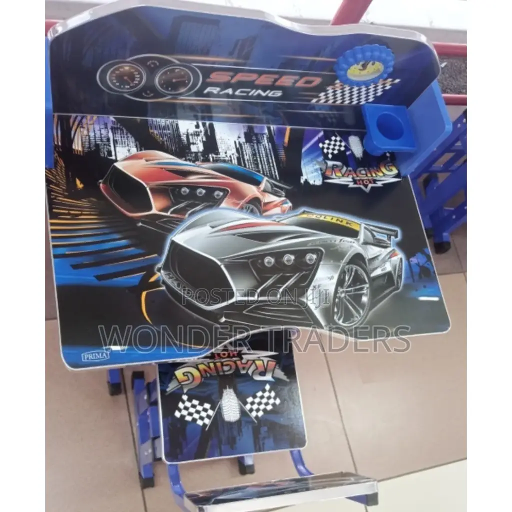 Blue Speed Racing Kids Study Desk Table