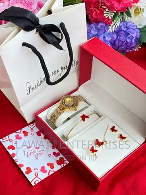 Red Butterfly Necklace Design Gift Set