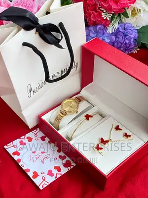 Red Butterfly Necklace Design Gift Set