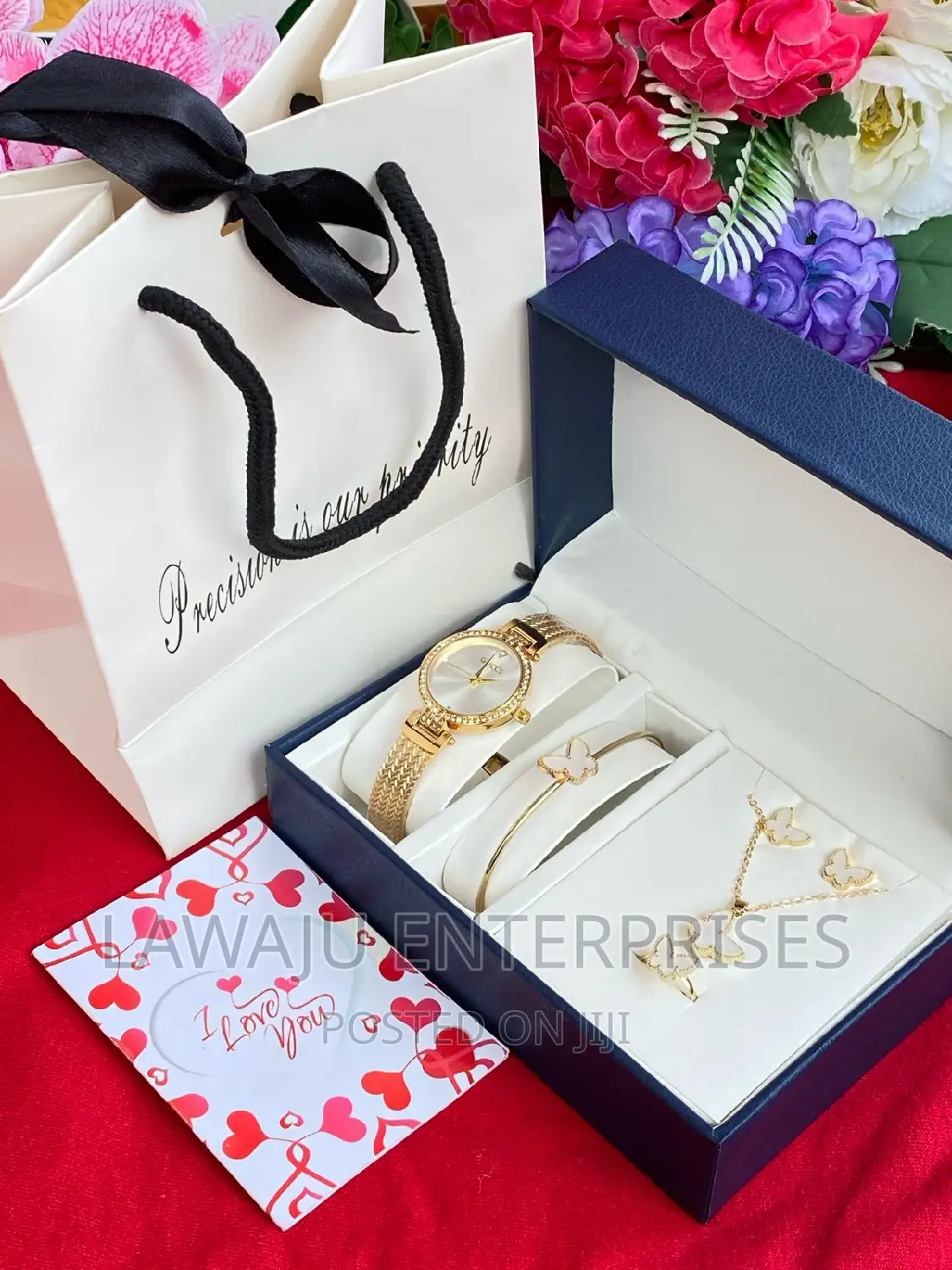 White Butterfly Design Ladies Gift Set