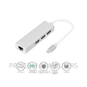 Type-C to Gigabit Ethernet LAN Network+3 USB Ports,