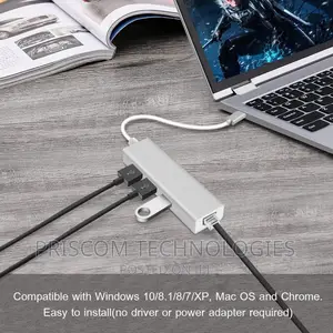 Type C Hub With 3.0 USB Ports and Gigabit Ethernet Rj45 Lan