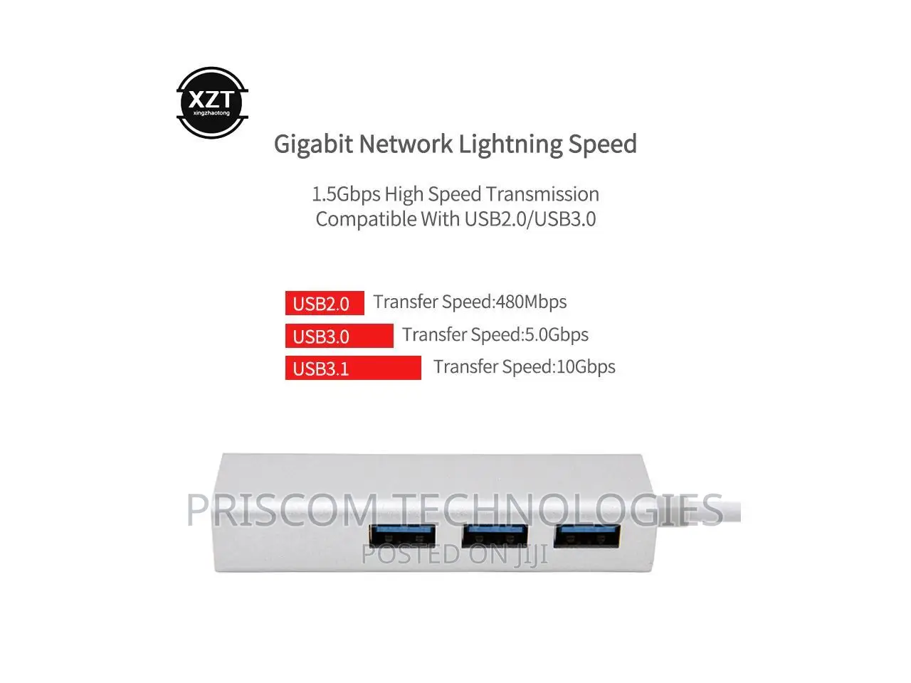 Type C to Ethernet(LAN) and USB Hub, Type-C Lan With 3 USB