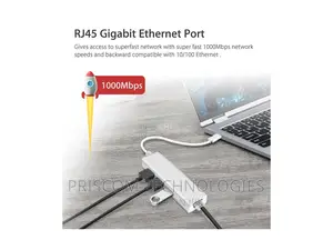 USB Type C to 3 Port USB Hub With LAN, Type C Male to Rj45