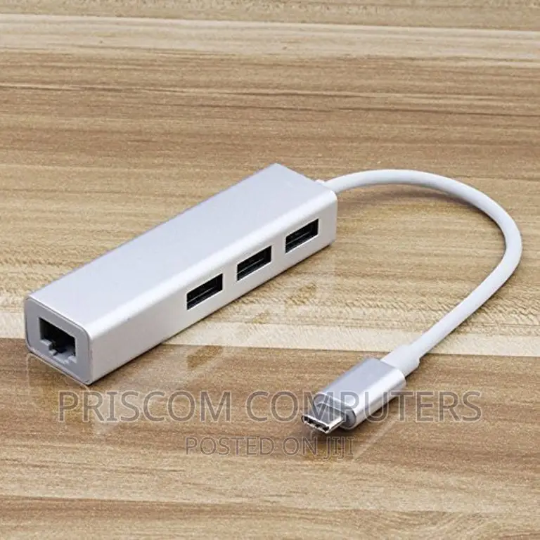 USB 3.0 Multifunction 3 Port Hub With LAN Adapter, Type -C