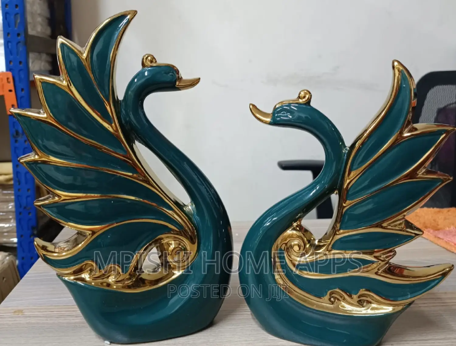 2pcs Ceramic Duck Decor Set
