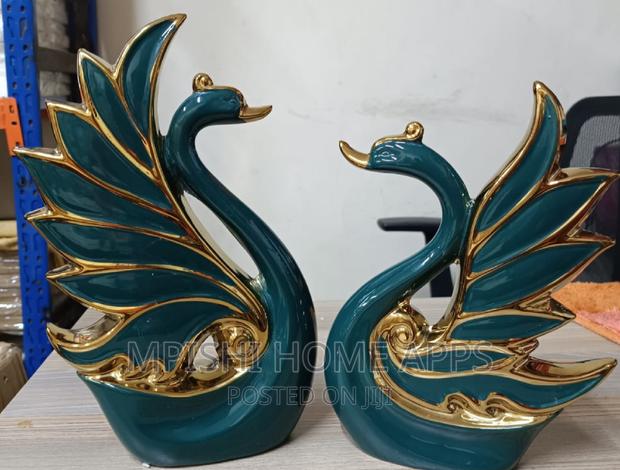 2pcs Ceramic Duck Decor Set