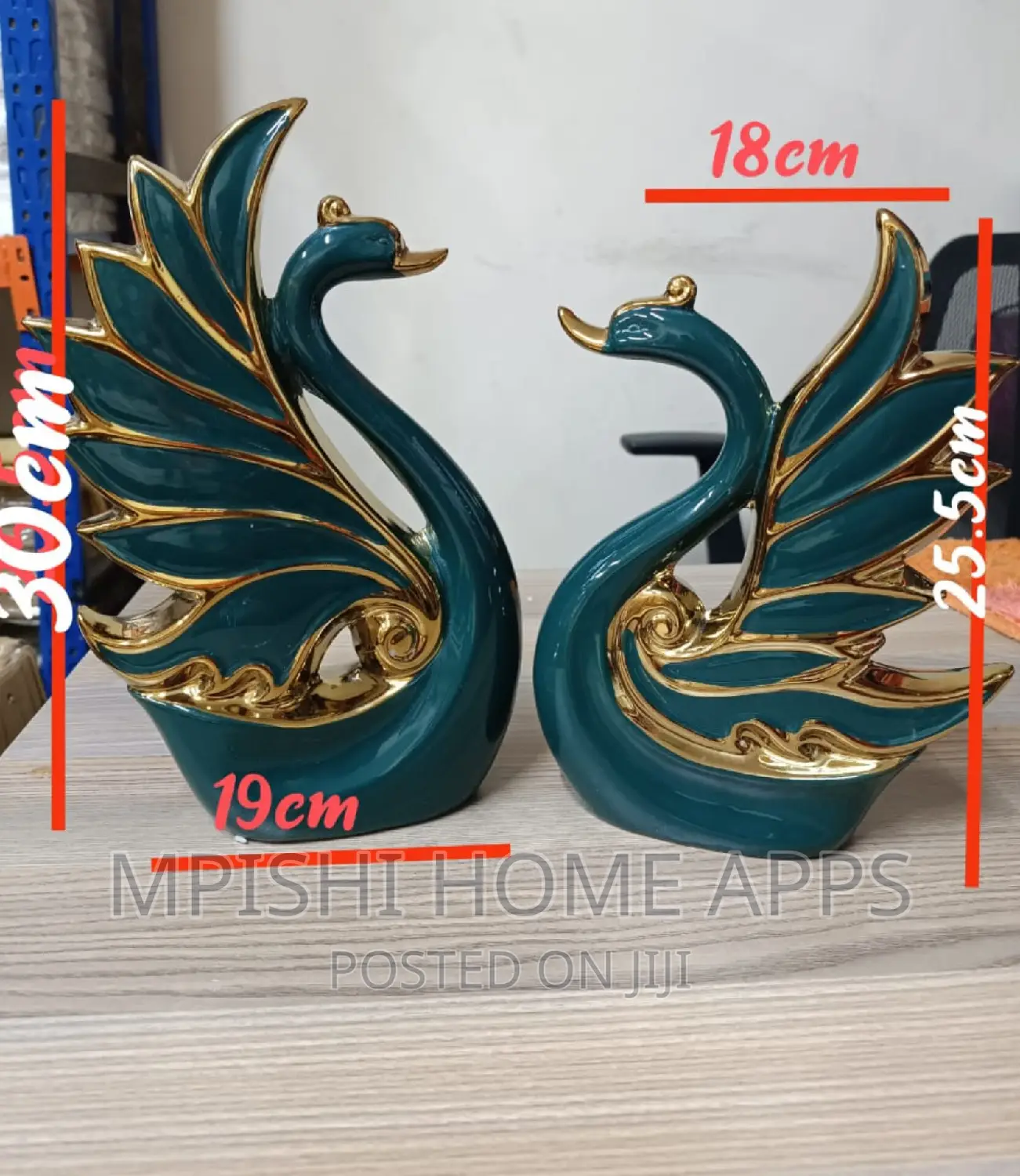 2pcs Ceramic Duck Decor Set