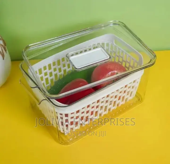 Acrylic Double Layer Fridge Organizer Containers With Lid.
P