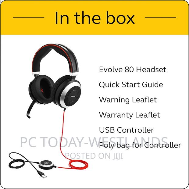 Jabra EVOLVE 80 Headset With Active Noise Cancellation - thumbnail 7