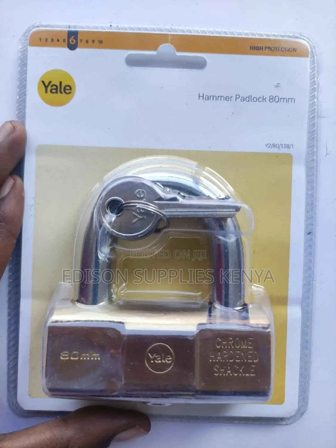 Yale Padlocks 80mm Big Secure Hammer Padlock Brass Hardened