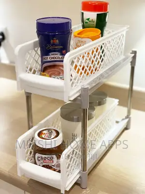 2 Tier Basket Sliding Drawers Organizer For Table, Sink Top