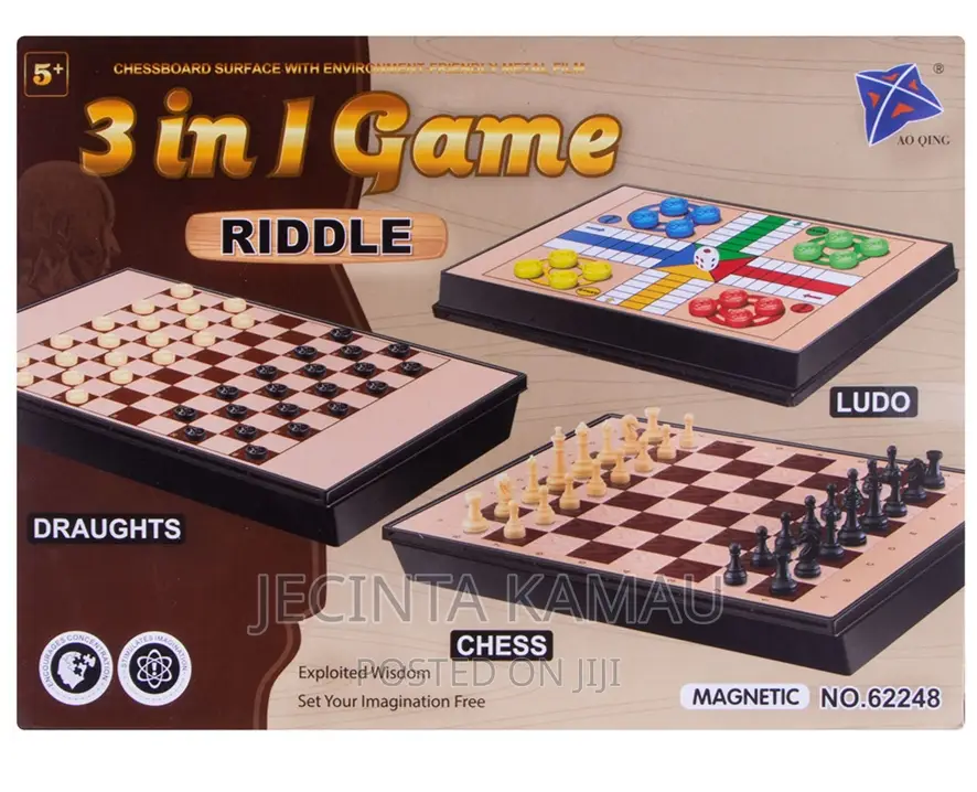 3 in 1 Game Riddle Chess, Draught, Snakes Ladders in Nairobi Central