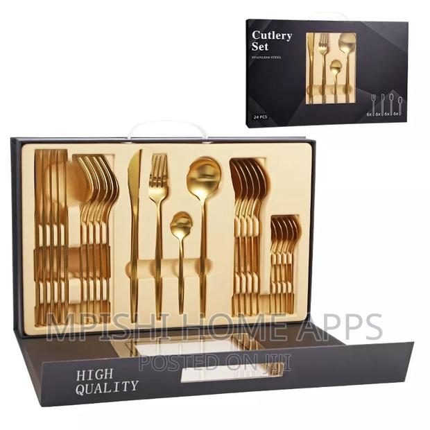 24pc Gold Cutlery Set