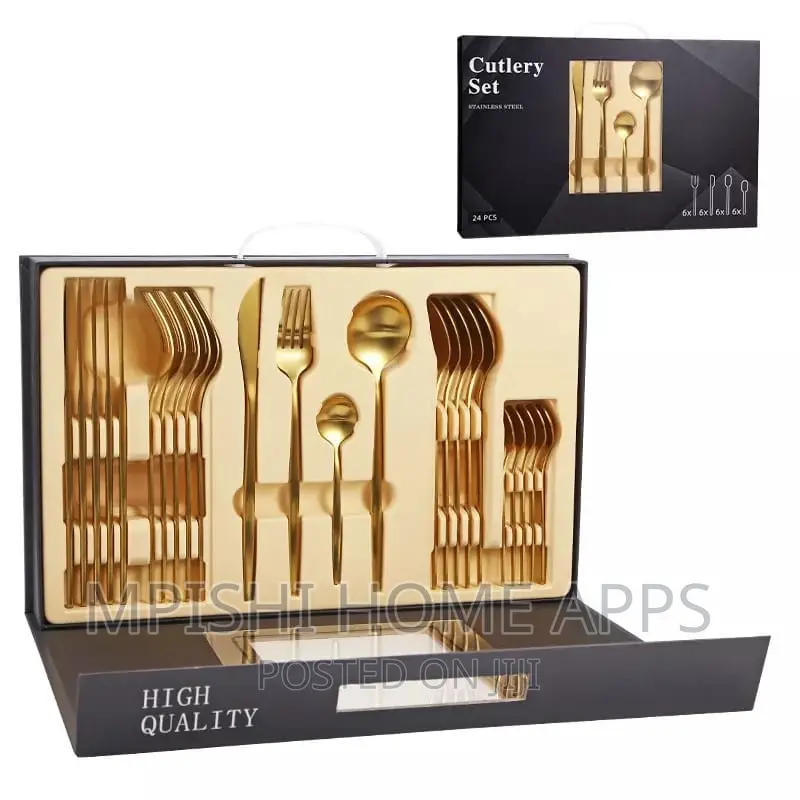 24pc Gold Cutlery Set