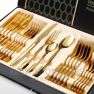 24pc Gold Cutlery Set