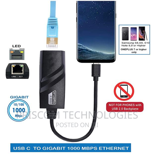Type C To RJ45 Network LAN Adapter Up To MBPS - thumbnail 3