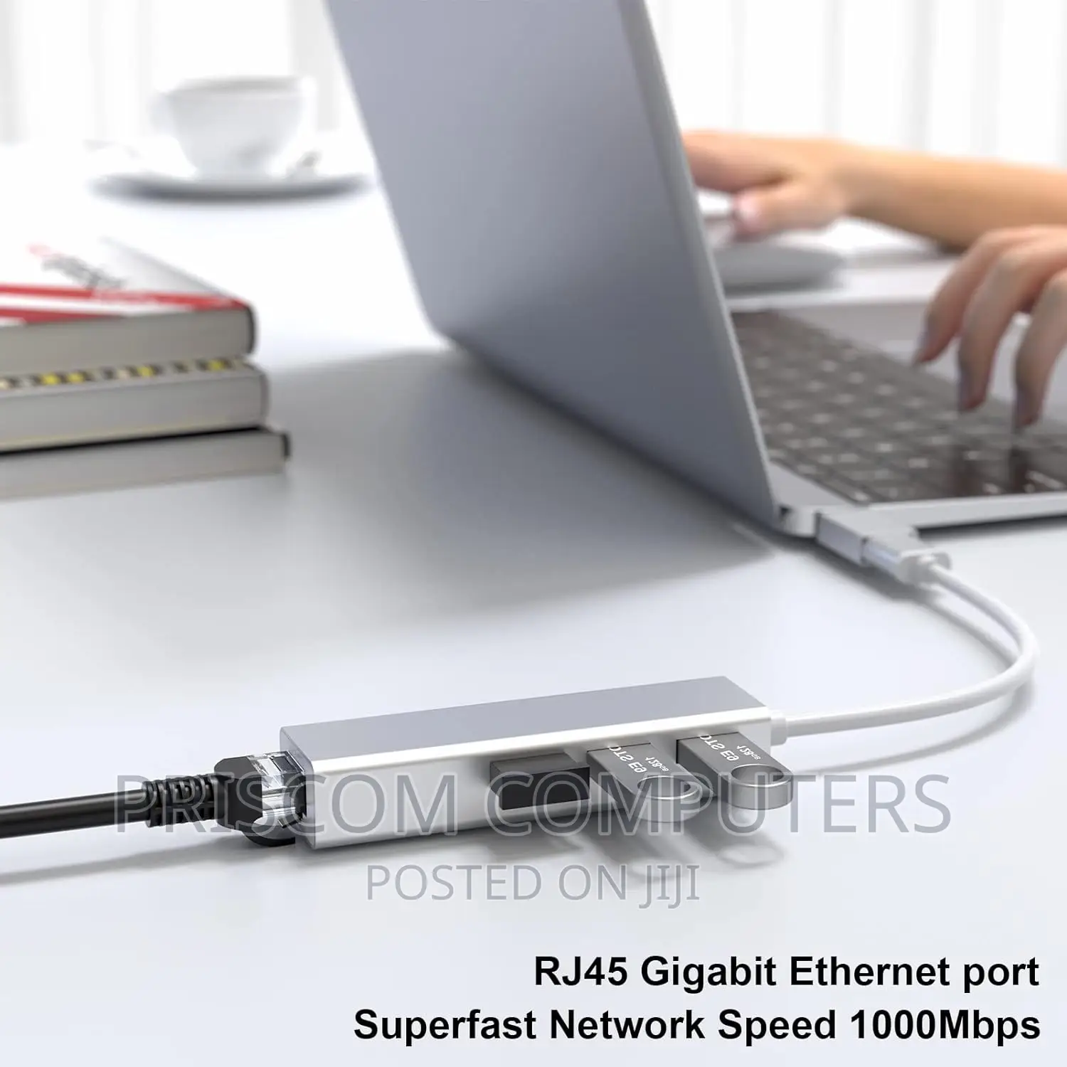 USB 3.0 Multifunction 3 Port Hub With LAN Adapter, Type -C
