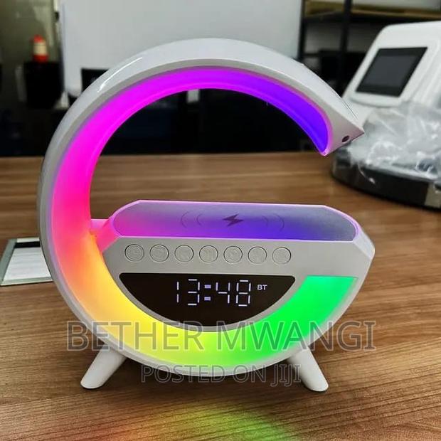 White Smart Night Light Wireless Bluetoothspeaker With Alarm - main view