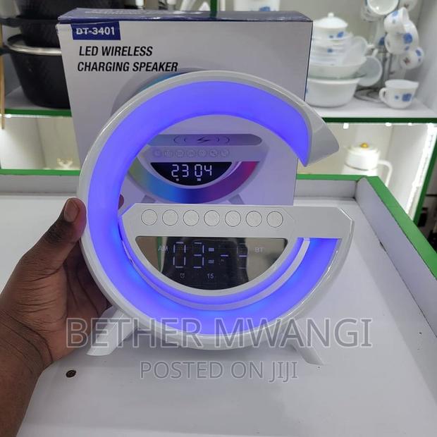 White Smart Night Light Wireless Bluetoothspeaker With Alarm - thumbnail 3