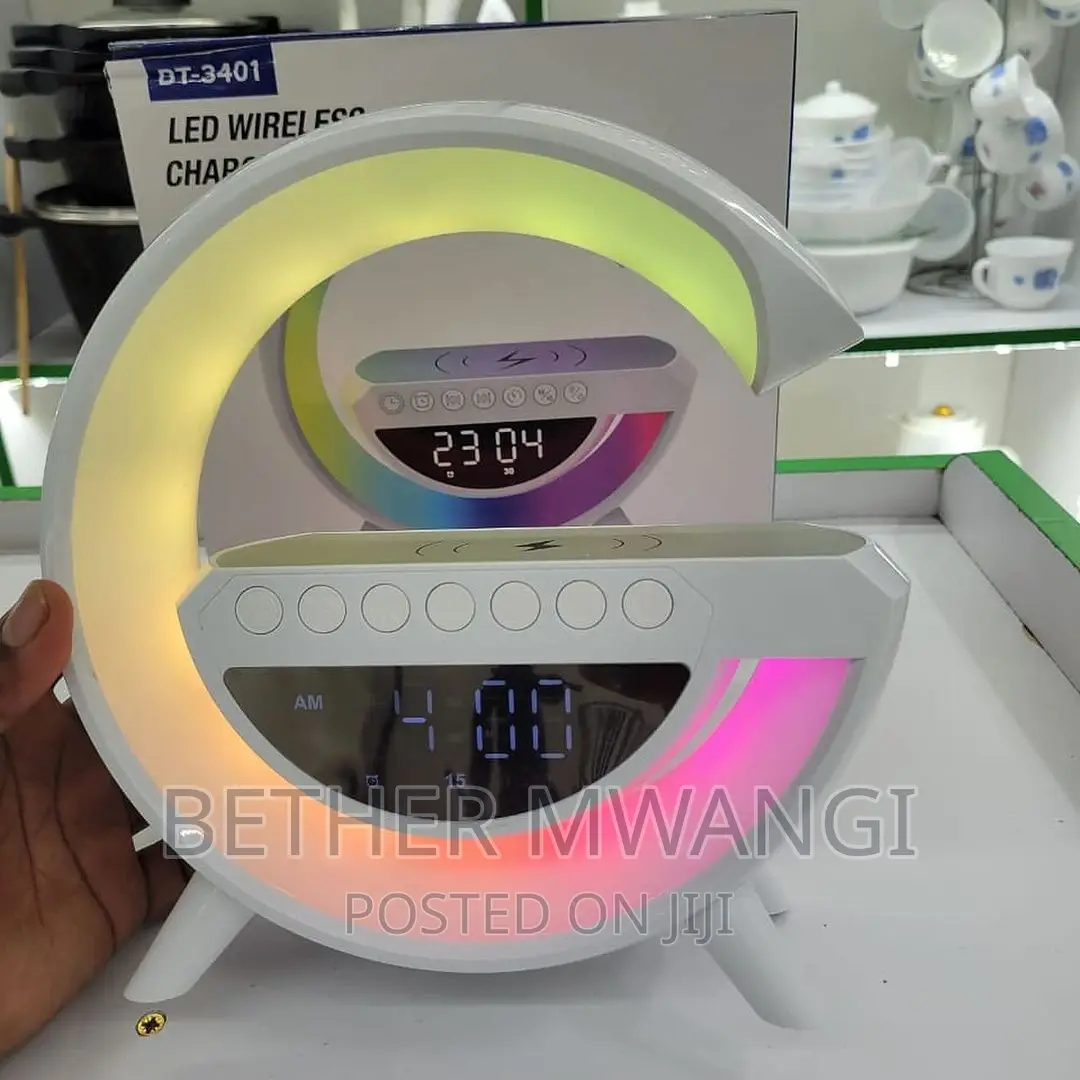 White Smart Night Light Wireless Bluetoothspeaker With Alarm