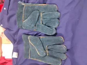 Green With Single Stripped Leather Glove