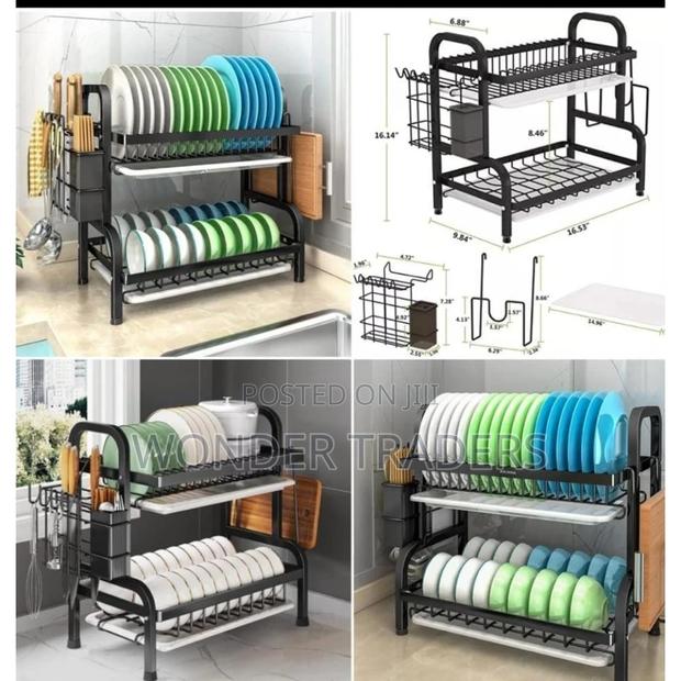 2 Layer Dish Rack Advanced Black (Big - main view