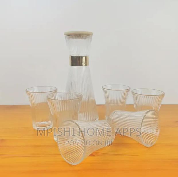 7pc High Quality Borosilicate Vertical Grain Glass Water Set