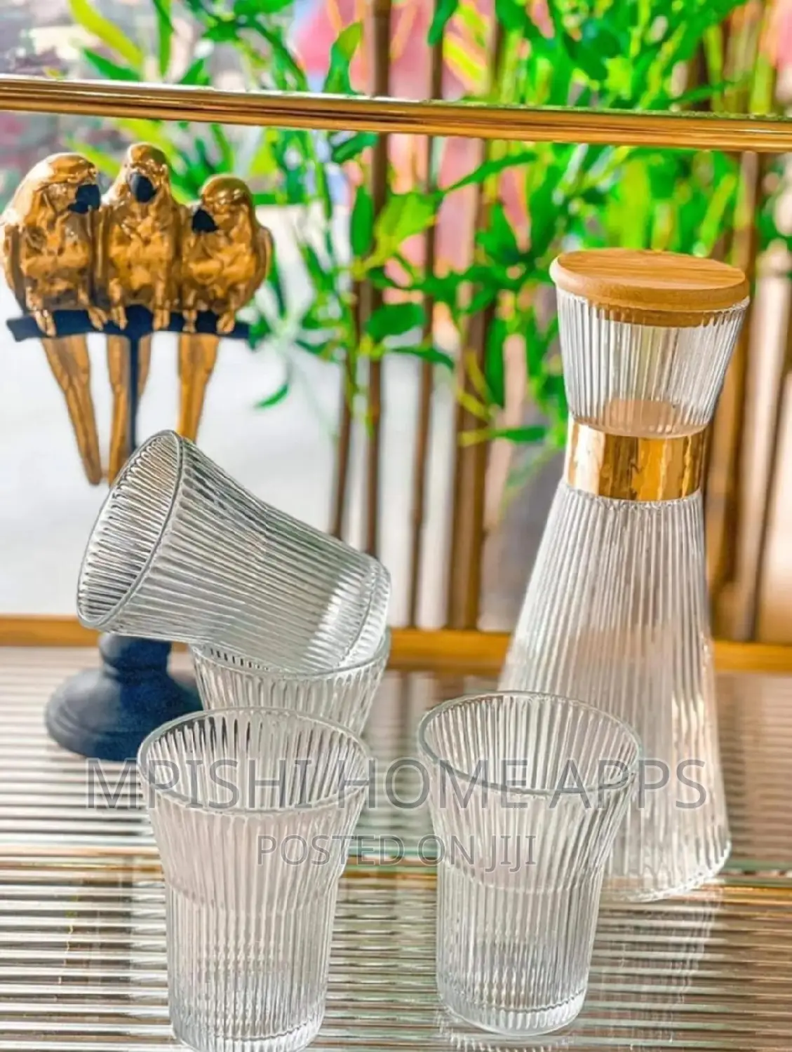 7pc High Quality Borosilicate Vertical Grain Glass Water Set