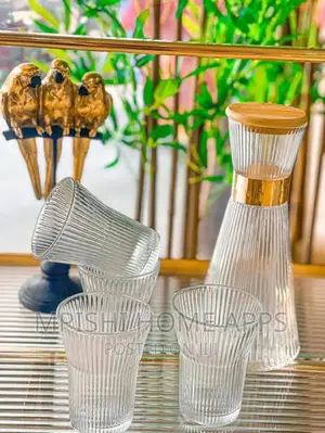 7pc High Quality Borosilicate Vertical Grain Glass Water Set