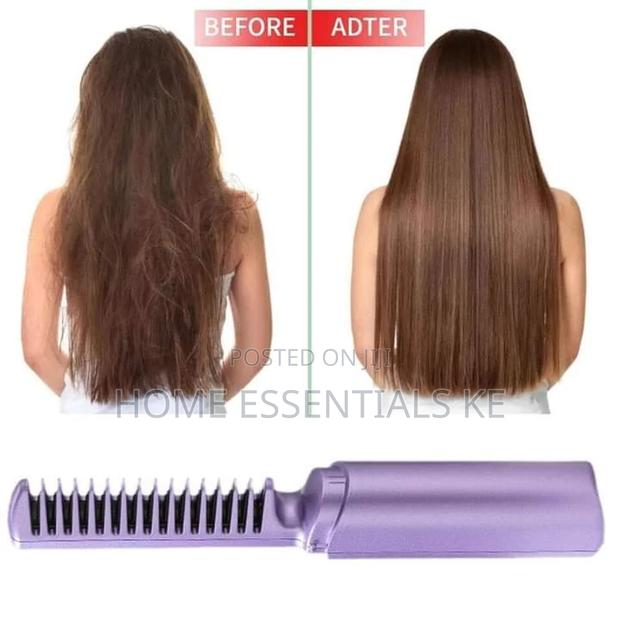 Wireless Hair Straightener Comb Rechargeable Purple, Green - thumbnail 3