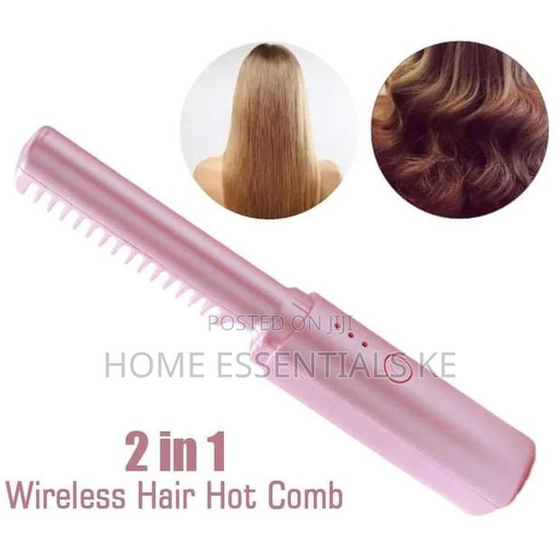 Wireless Hair Straightener Comb Rechargeable Purple, Green - thumbnail 4