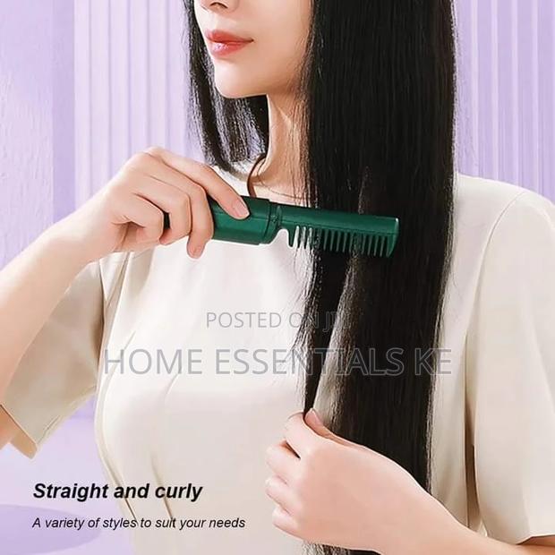 Wireless Hair Straightener Comb Rechargeable Purple, Green - thumbnail 5